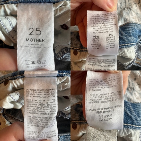 MOTHER Superior The Tomcat Jeans The‎  Confession Size 25 Light Wash High Rise - Picture 12 of 16